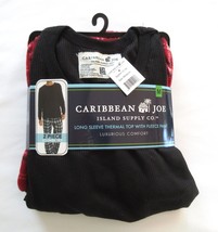 Caribbean Joe Men’s 2 Pc Pajamas Black Red Plaid Sz M Medium Thermal Fla... - $27.00