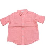 Janie and Jack Roll-Cuff Shirt Light Tangerine Size 18-24 months New wit... - $333.61 MXN