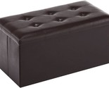 Youdesure Folding Storage Ottoman Bench, Brown, Holds Up To 350 Lbs., 30... - £37.58 GBP