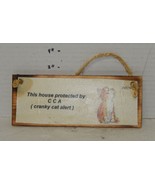3&quot; x 7&quot; Decorative Humorous Wooden Sign Plaque Home Decor Cat Pet - $13.47 CAD