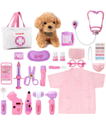 Toy Doctor Kit for Girls, Pretend Play Toy Doctor Set with Dog , Carryin... - $40.06
