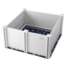 VEVOR Dog Whelping Box 38.6x38.6x18.1in PVC with Rails Pee Pad for Dogs Puppies - £154.11 GBP