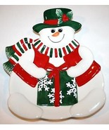 FITZ AND FLOYD ESSENTIALS Holiday Snowman Canape Plate MIB #954 - £14.95 GBP