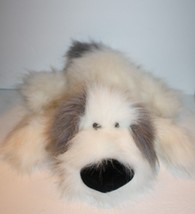 Tri Russ Woofie Sheep Dog Shaggy White Gray Plush Furry Puppy 48956 Soft... - $34.00