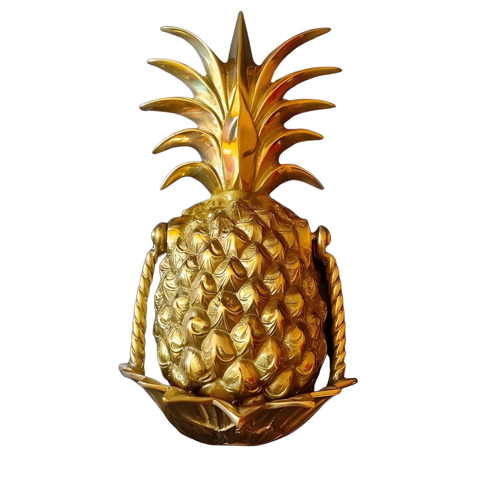Vintage Pineapple Statue Door Knocker Earrings 10&quot; Luxury Ring Doorbell - $109.00