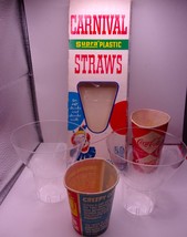 Vtg Dixie Magic Tricks & Coca-Cola Paper Cups Carnival Straws & 2 DQ Sunday Cups - $6.99