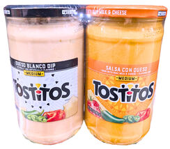 Tostitos Queso Dip Salsa Con Queso &amp; Queso Blanco Medium 2 x 23 Oz EXP 5/26 - €17,23 EUR