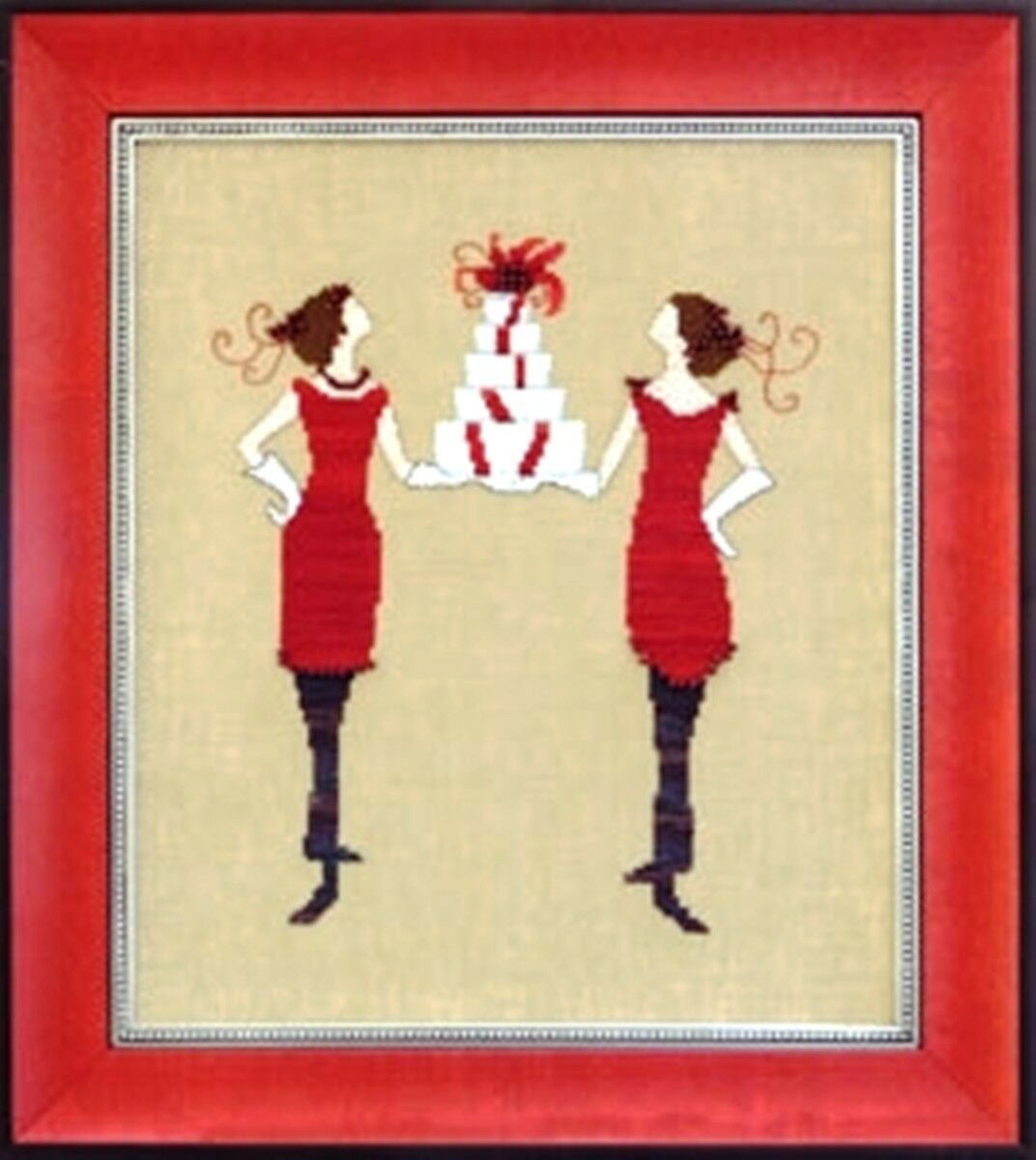 Primary image for COMPLETE XSTITCH MATERIALS "RED GIFTS  NC172" by Nora Corbett