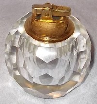 Vintage Crystal Multi Faceted Heavy Glass Table Lighter Japan - £31.93 GBP