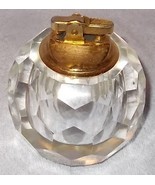Vintage Crystal Multi Faceted Heavy Glass Table Lighter Japan - $39.95