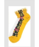 Handcrafted ~ Yellow ~ Embellished w/Pearls ~ Lace ~ Floral Design ~ Ank... - $282.30 MXN