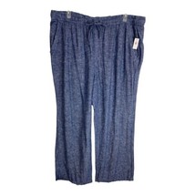 Old Navy Womens  Pants Adult Size XL Blue Linen Pull On Pockets NEW - £19.77 GBP