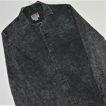 Men&#39;s Black / Gray Acid Wash Shirt ~ Sz M / Medium ~ Mossimo Supply ~ L/S ~ Vgc - £12.96 GBP