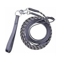 HKM Rope Leather Cob/Full Training Draw Rein - Black/Brown/White  - $74.00