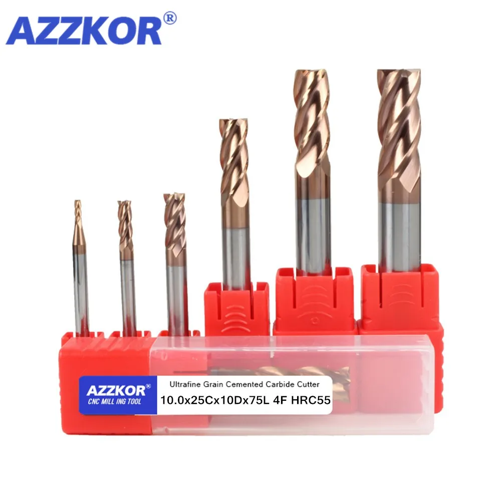 Milling Cutter Alloy Coating Tungsten Steel Tool Cnc hing Hrc55 Endmill Azzkor T - $543.26