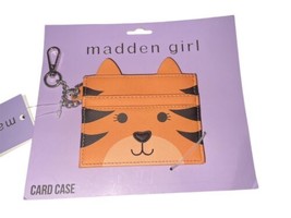 New Women Orange Tiger Cat Steve Madden Girl Card Case Wallet Key Chain Fob - £7.63 GBP