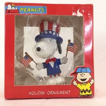 Snoopy Peanuts Kurt Adler July 4th Holiday Ornament Uncle Sam Flag U.S.A. Decor - £15.53 GBP