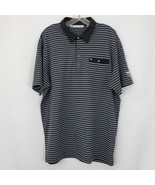 Travis Mathew Polo Shirt Size XL Black Gray Striped Short Sleeve Golf Ra... - £11.82 GBP