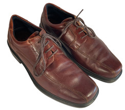 Men’s Ecco Helsinki Bicycle Toe Tie Leather Brown Dress Shoes EU 44 US 10.5 - $33.74