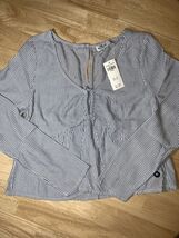 Juniors Hollister Co. Tie-Front Babydoll Top BNWTS XS $39.95   - $14.84