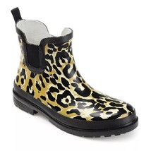 Journee Collection Women Chelsea Rain Boots Tekoa Size US 8M Leopard Print Brown - £26.52 GBP