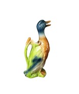 French Majolica Duck Pitcher 13&quot; c.1920 St Clement - £116.18 GBP