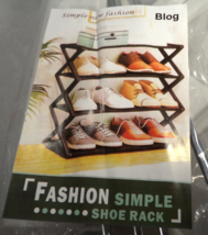 4 Tier Small Shoe Rack Narrow Stackable Shoe Storage Organizer Shelf Whi... - $10.84