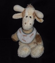 Boyds Huggle Fluffs Gussie Baby Giraffe Rattle W/ Bib Stuffed Animal Plush Toy - $27.55