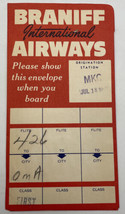 Braniff International Airways 1960 Ticket Envelope W/United Phillips 66 - £9.74 GBP