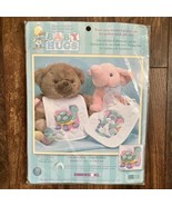 Dimensions Baby Hugs Cute Baby quilted Bibs Cross Stitch Kit #72725 Turt... - $19.79