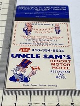 Matchbook Cover   Uncle Sam’s  Resort Motor Hotel  Restaurant  gmg  Unst... - $288.95 MXN