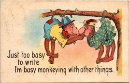Just Too Busy To Write I&#39;m Busy Monkeying With Other DB Posted Vintage Postcard - £6.01 GBP