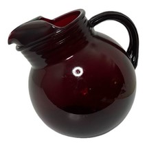 Anchor Hocking Small Royal Ruby Red Glass Tilt Ball Pitcher w/ Ice Lip V... - £21.60 GBP