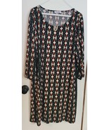 Womens XL Calvin Klein Multi-color Print Brass Accent V-Neck Casual Tuni... - €16,14 EUR