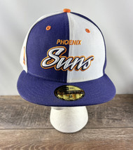 Phoenix Suns Fitted Baseball Hat New Era 59Fifty Purple White Script - Size 8 - £27.29 GBP