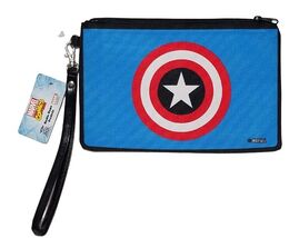 Marvel Captain America Logo 8in x 5in Zip Detachable Wrist Strap Clutch ... - $235.90 MXN