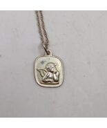 Sterling Silver Guardian Angel Pendant, 1/2 inch, Square Shape with chain - €22,32 EUR