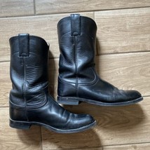 Justin L3703 Black Leather Pull On Boots Roper Heel Women&#39;s US 6.5 B - £48.36 GBP