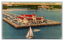 Municipal Recreation Pier St Petersburg Florida FL Linen Postcard W6 - £2.64 GBP