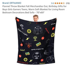 Flannel Throw Blanket Fall Merchandise Out Birthday Gifts for Boys Girls... - $25.62