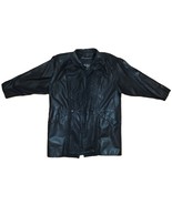Gino di Giorgio Comint Black Patterned Leather Jacket M VTG 80s 90s Coat... - $89.99