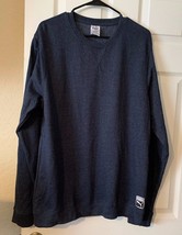 Puma Loungewear Men&#39;s Pullover Crewneck Blue Sweatshirt Men&#39;s Sz L 36-38 NWT - £20.41 GBP