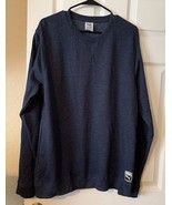 Puma Loungewear Men&#39;s Pullover Crewneck Blue Sweatshirt Men&#39;s Sz L 36-38... - $26.89