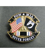 POW MIA USA SHIELD LAPEL PIN BADGE 1.25 INCHES NEVER FORGET - £4.54 GBP