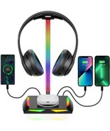 New bee RGB Headphone Stand with Wireless Charging and 2 USB-C &amp; 1 USB C... - $45.99