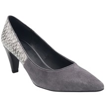 LOGO Lori Goldstein Women Linda Pointed Toe Pump Heels Size US 10M Pewter Snake - £9.90 GBP