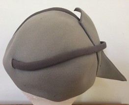 Vintage 50s G Howard Hodge Mallory Two Tone Gray Fur Felt Bow Fascinator Hat  - $130.00