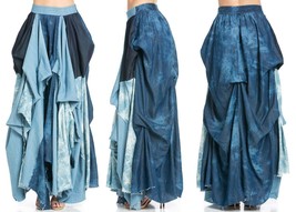 NEW TOV HOLY The Damsel&#39;s Blu Denim Flowing Maxi Skirt S M L XL MSRP $252 - $139.99