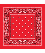 Red - 3Pcs Paisley Print Bandana 100%Cotton Cover Head Warp Scarf - $16.99