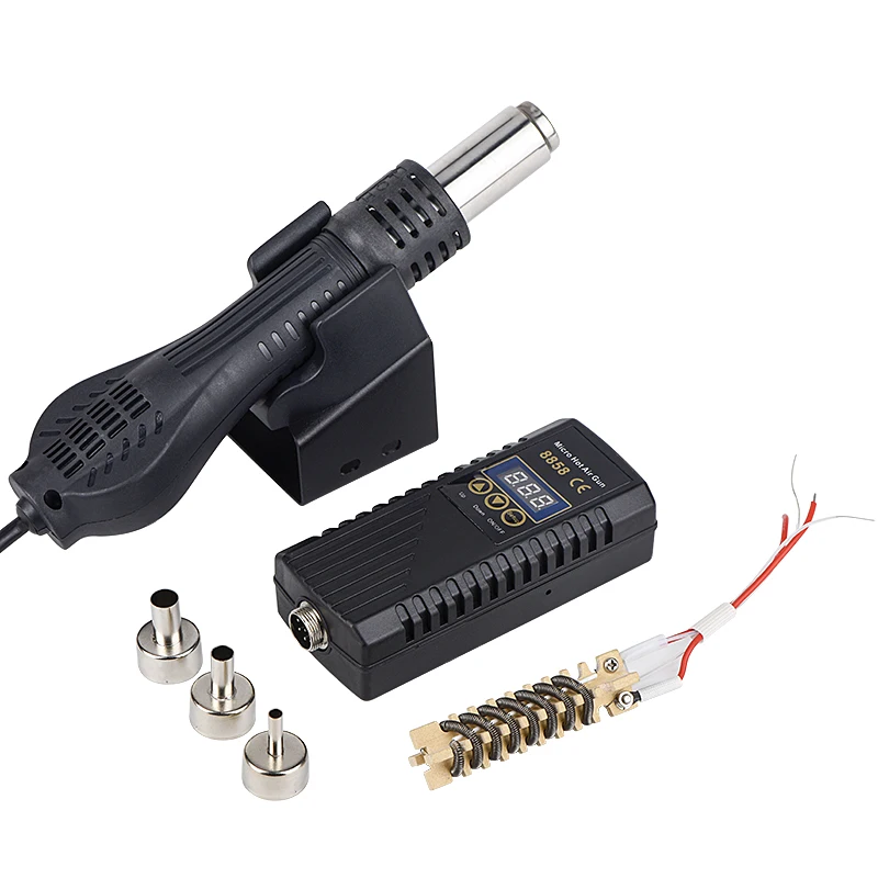 0w hot air gun micro rework soldering station led digital hair dryer for soldering heat thumb200